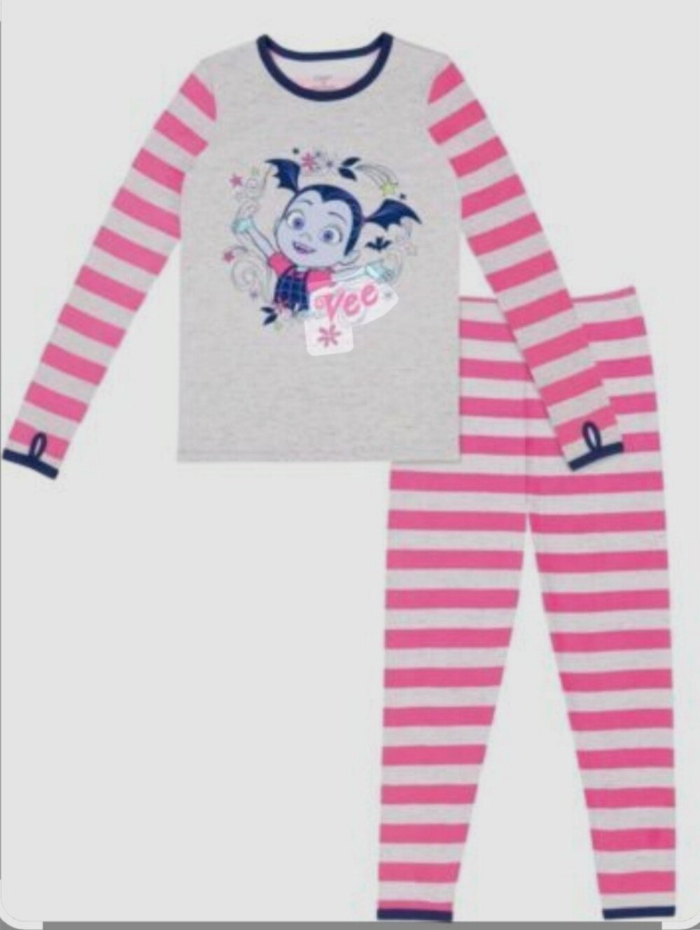 Vampirina Girls' Pink & Gray Long Sleeve Pajama Set - ClimateRight by Cuddl Duds